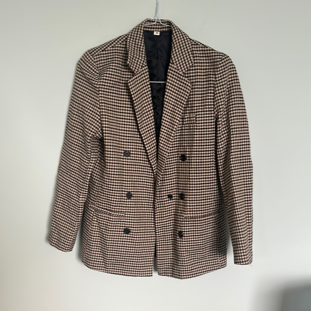 Stylish Houndstooth Blazer